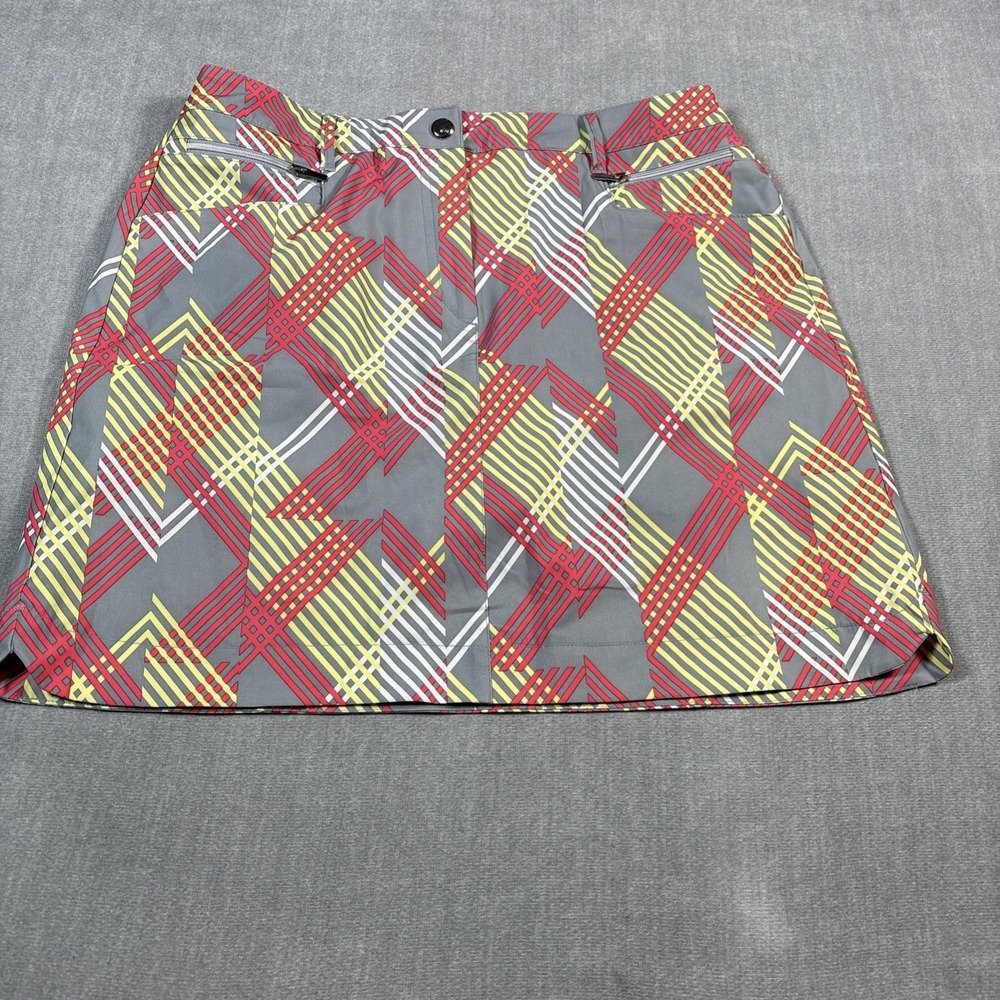 Nivo Side Zip Golf Skort Womens 10 Multicolor Geometric Athletic Skirt Pockets